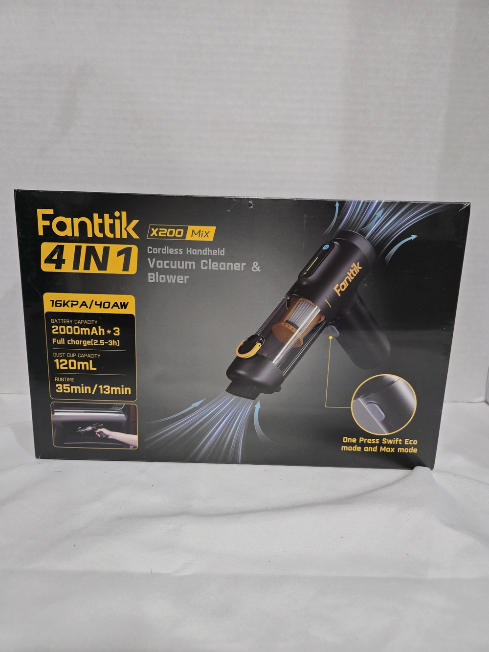 Fanttik X200 Mix 4-in-1 Cordless Handheld Vacuum Cleaner - Black